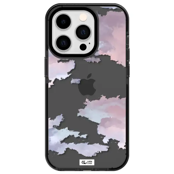 a close-up of a cloud Apple iPhone 14 pro impact Smoke Black Case
