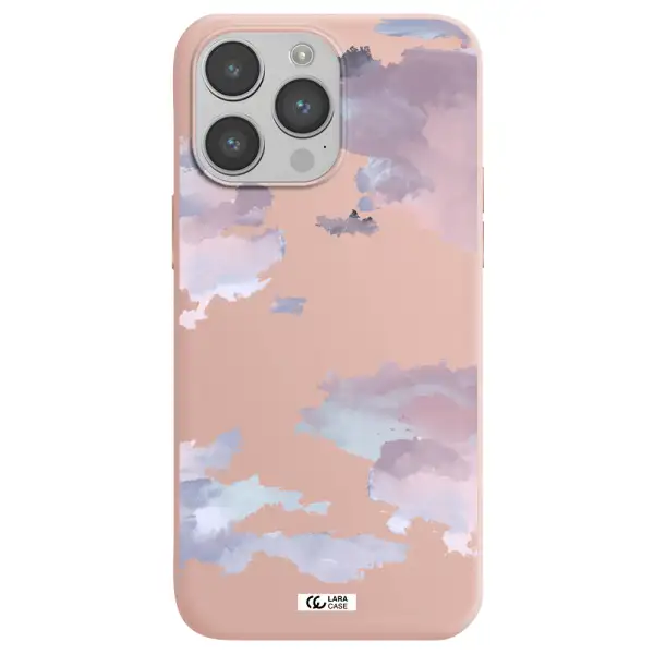 a close-up of a cloud Apple iPhone 14 pro Silicone pastel pink Case
