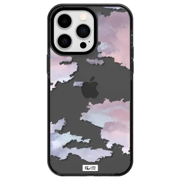a close-up of a cloud Apple iPhone 15 Pro impact Smoke Black Case