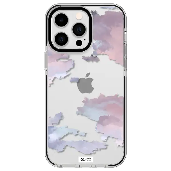 a close-up of a cloud Apple iPhone 15 Pro Max impact black border Case