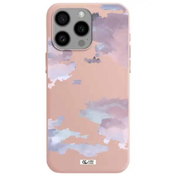 a close-up of a cloud Apple Iphone 15 Pro max Silicone pastel pink Case