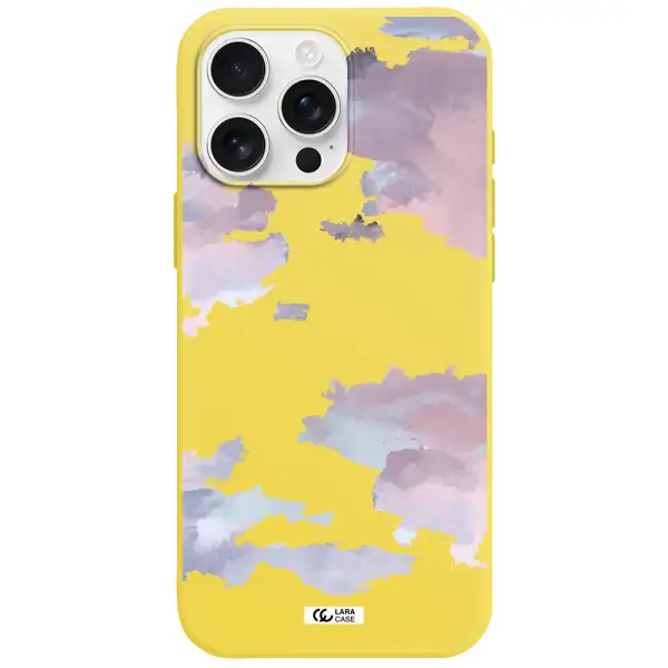 A Close-Up Of A Cloud Apple Iphone 16 Pro Max Silicone Canary Yellow Case