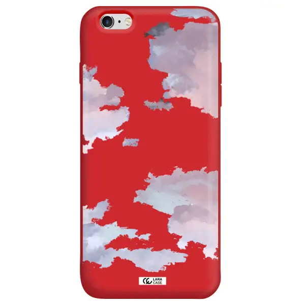 a close-up of a cloud Apple iPhone 6 plus Silicone Imperial Red Case