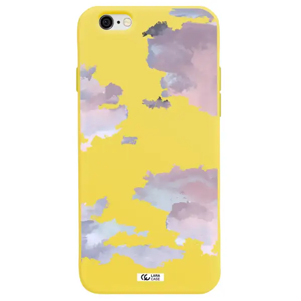 a close-up of a cloud Apple iPhone 6 Silicone canary yellow Case