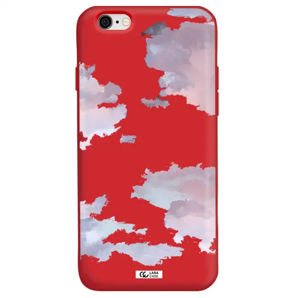 a close-up of a cloud Apple iPhone 6 Silicone Imperial Red Case
