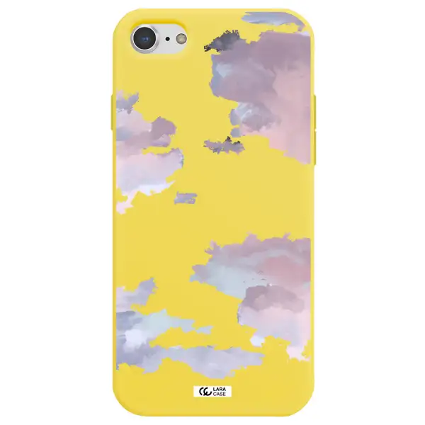 a close-up of a cloud Apple iPhone 7 Silicone canary yellow Case