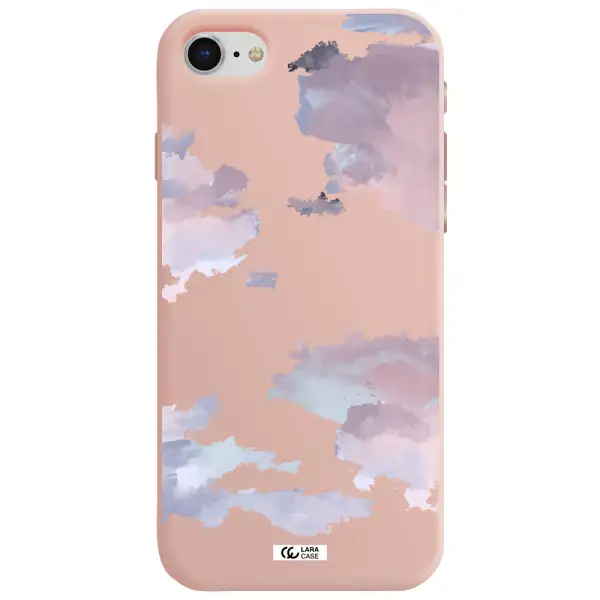 a close-up of a cloud Apple iPhone se 2020 Silicone pastel pink Case
