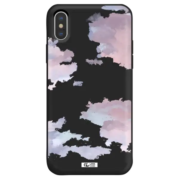 a close-up of a cloud Apple iPhone XS Silicone black Case