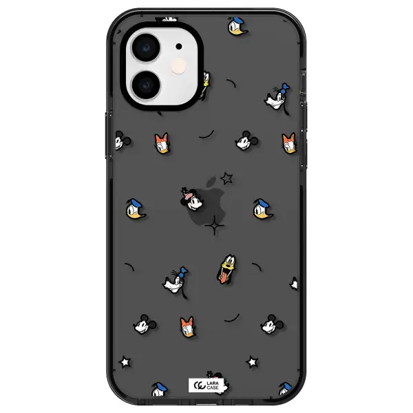 disney face pattern Apple iPhone 11 impact Smoke Black Case