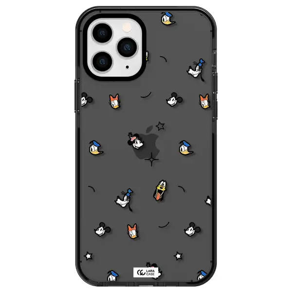 disney face pattern Apple iPhone 11 pro impact Smoke Black Case