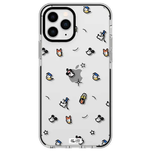 disney face pattern Apple iPhone 11 pro max impact black border Case