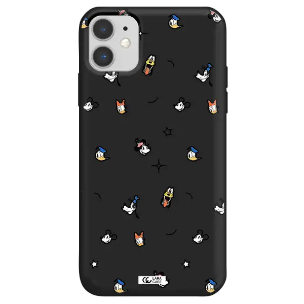 disney face pattern Apple iPhone 11 Silicone black Case