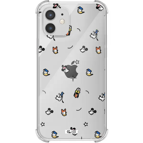 disney face pattern Apple iPhone 12 Clear PC Case