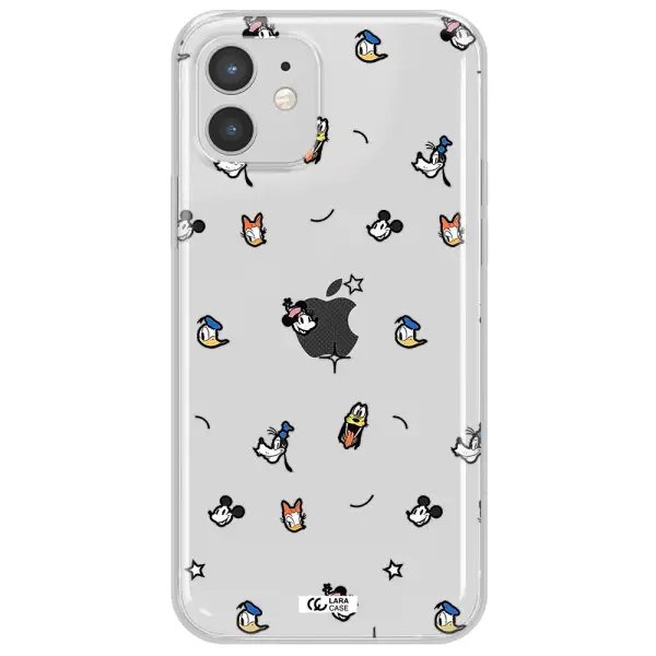 Disney Face Pattern Apple Iphone 12 Mini Clear Tpu Case