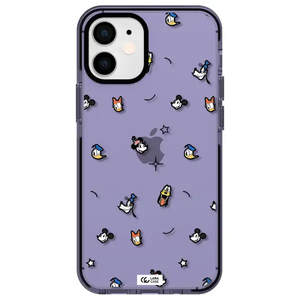 disney face pattern Apple iPhone 12 mini impact Lilac Case