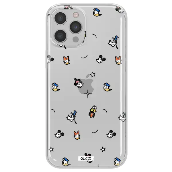 Disney Face Pattern Apple Iphone 12 Pro Max Clear Tpu Case