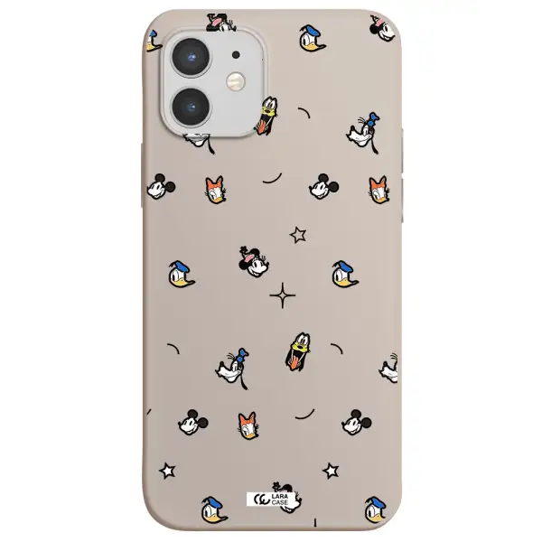 disney face pattern Apple iPhone 12 Silicone Stone Case
