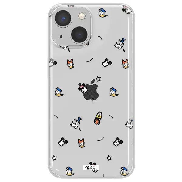 Disney Face Pattern Apple Iphone 13 Clear Tpu Case