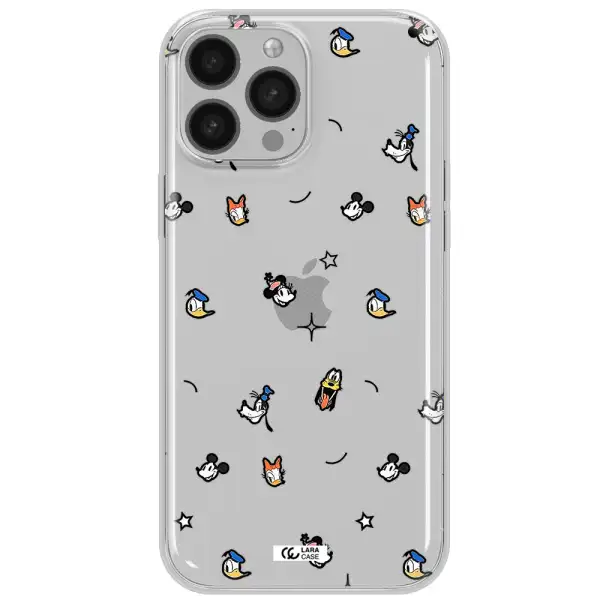 Disney Face Pattern Apple Iphone 13 Pro Clear Tpu Case