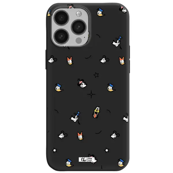disney face pattern Apple iPhone 13 Pro Max Silicone black Case