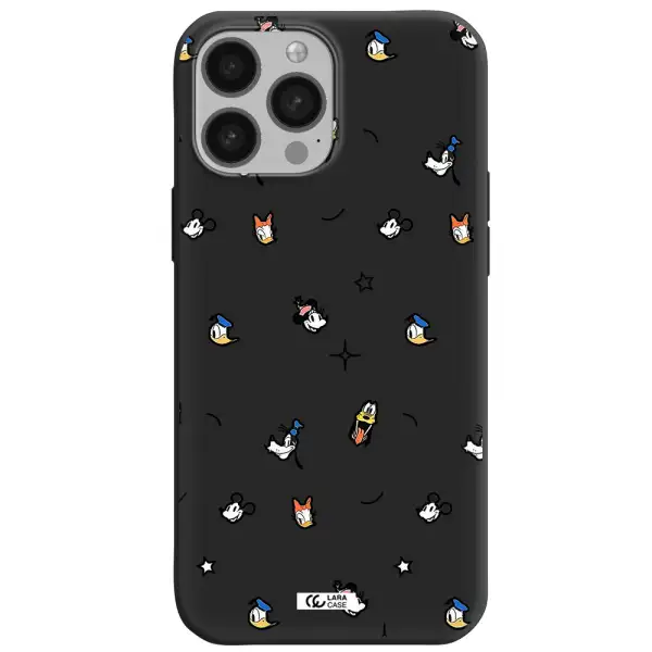 disney face pattern Apple iPhone 13 Pro Silicone black Case