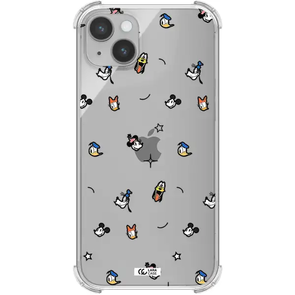disney face pattern Apple iPhone 14 plus Clear PC Case