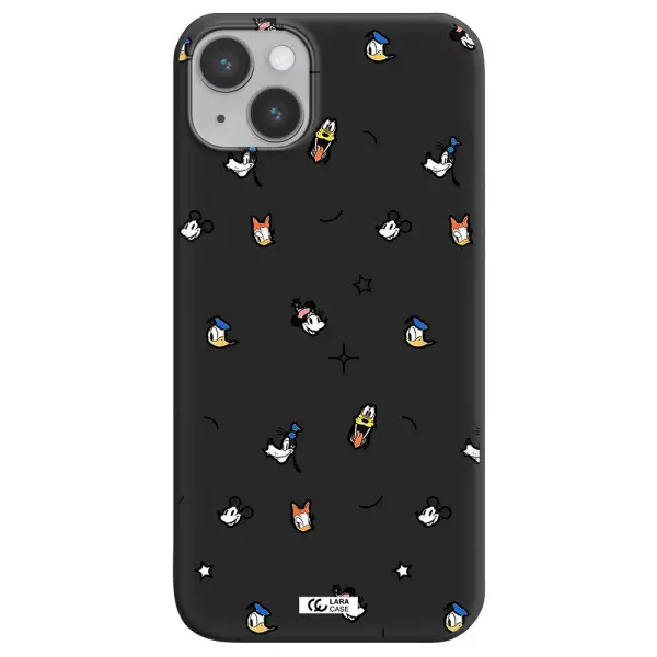 disney face pattern Apple iPhone 14 plus Silicone black Case