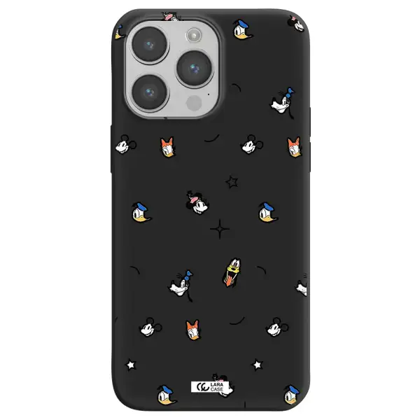 disney face pattern Apple iPhone 14 pro Silicone black Case