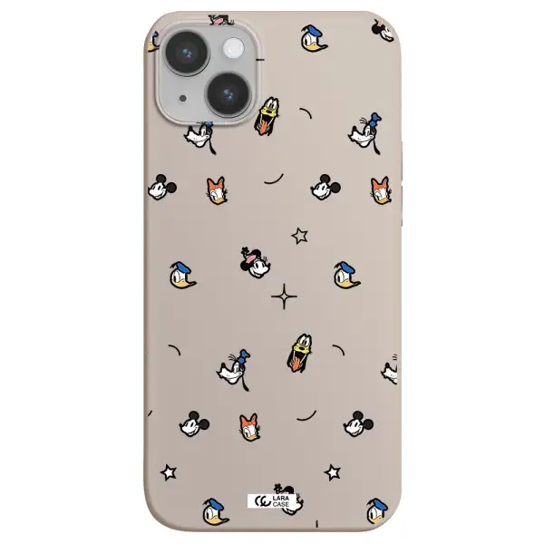 disney face pattern Apple iPhone 14 Silicone Stone Case