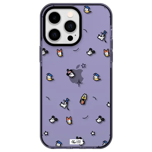 disney face pattern Apple iPhone 15 Pro impact Lilac Case