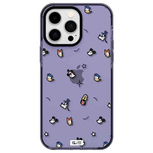 disney face pattern Apple iPhone 15 Pro Max impact Lilac Case