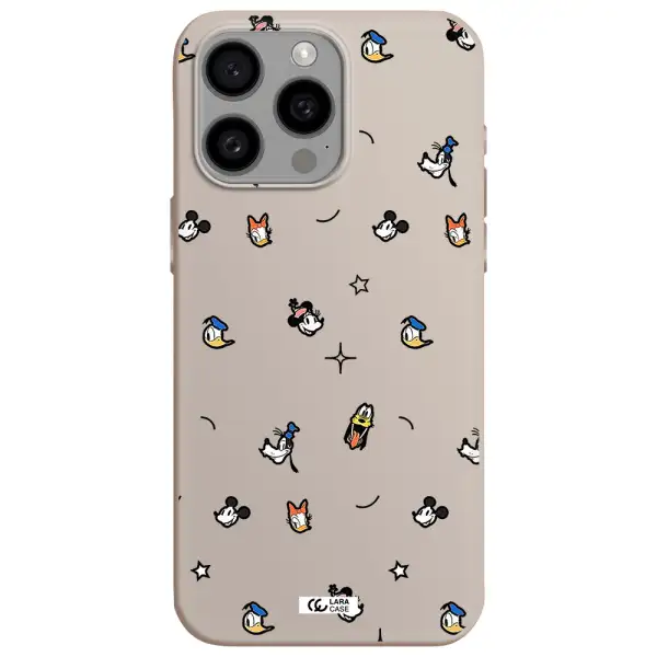 disney face pattern Apple Iphone 15 Pro max Silicone Stone Case