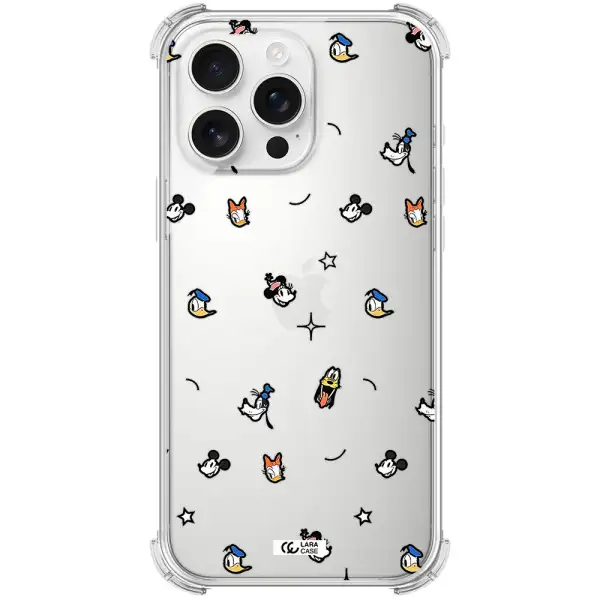 Disney Face Pattern Apple Iphone 16 Pro Max Clear Pc Case