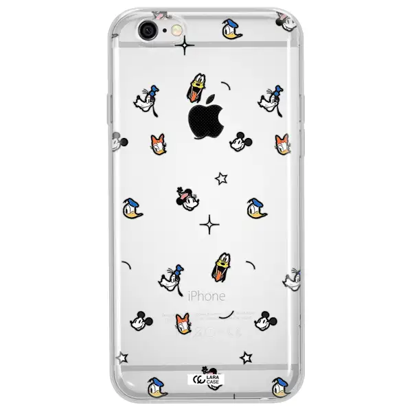 Disney Face Pattern Apple Iphone 6 Plus Clear Tpu Case