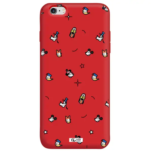 disney face pattern Apple iPhone 6 plus Silicone Imperial Red Case