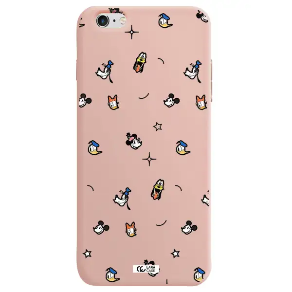 disney face pattern Apple iPhone 6 plus Silicone pastel pink Case