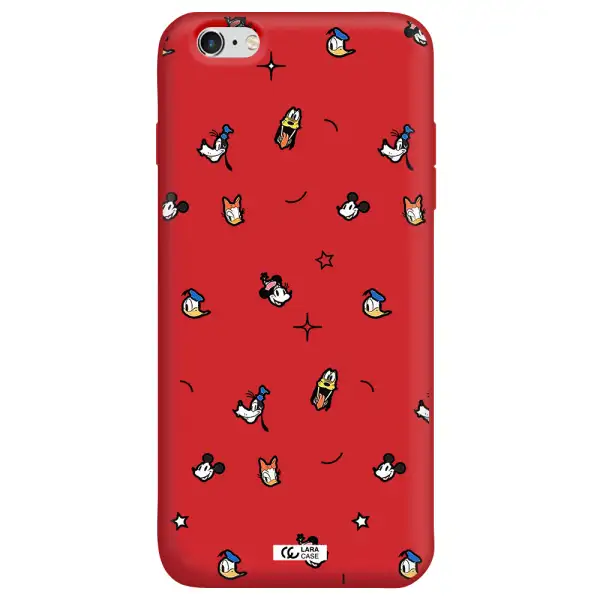 disney face pattern Apple iPhone 6 s plus Silicone Imperial Red Case