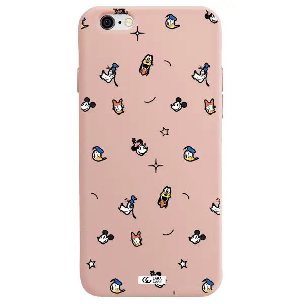disney face pattern Apple iPhone 6 Silicone pastel pink Case
