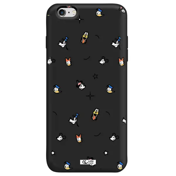 disney face pattern Apple iPhone 6S Silicone black Case