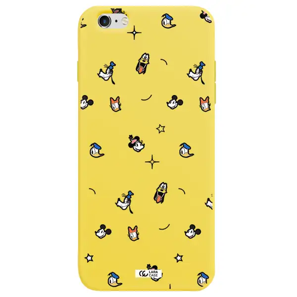 disney face pattern Apple iPhone 6S Silicone canary yellow Case