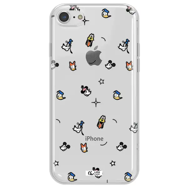 Disney Face Pattern Apple Iphone 7 Clear Tpu Case