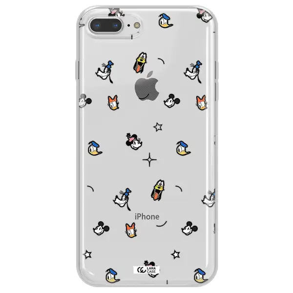 Disney Face Pattern Apple Iphone 7 Plus Clear Tpu Case