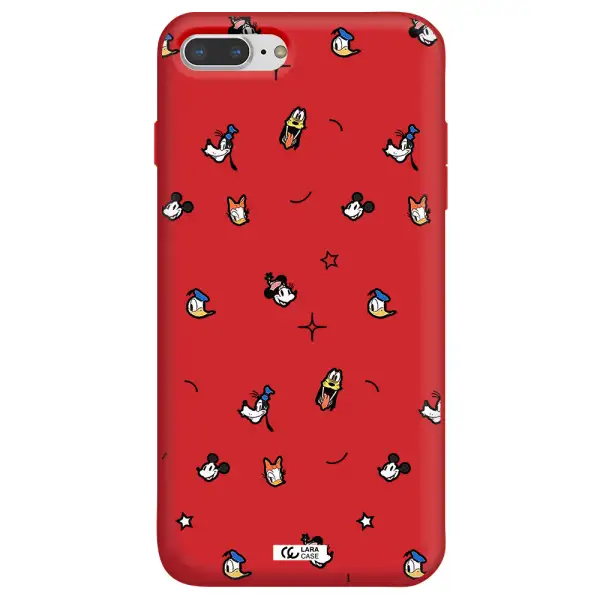 disney face pattern Apple iPhone 7 plus Silicone Imperial Red Case