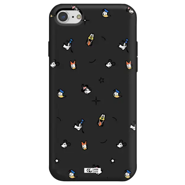 disney face pattern Apple iPhone 7 Silicone black Case