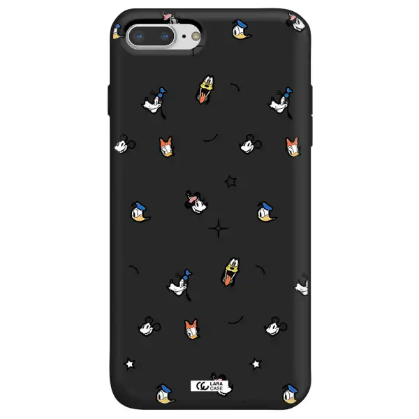 disney face pattern Apple iPhone 8 plus Silicone black Case