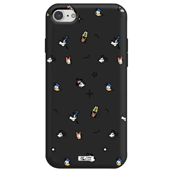 disney face pattern Apple iPhone 8 Silicone black Case