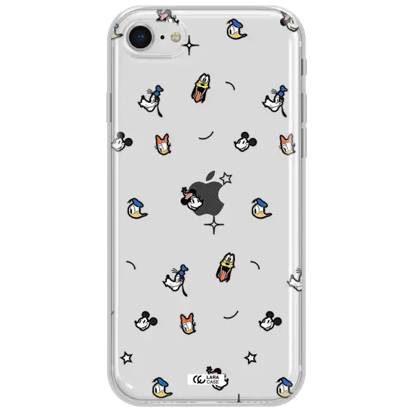 Disney Face Pattern Apple Iphone Se 2020 Clear Tpu Case