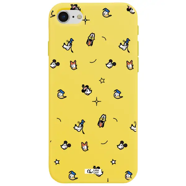 disney face pattern Apple iPhone se 2020 Silicone canary yellow Case