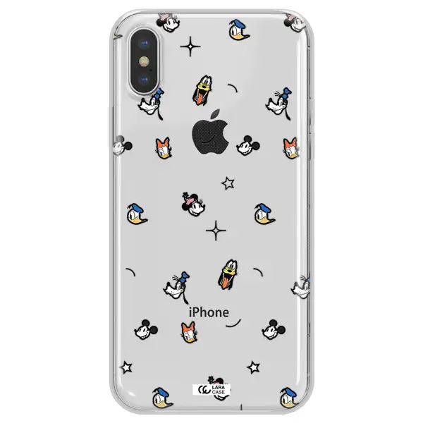 Disney Face Pattern Apple Iphone X Clear Tpu Case