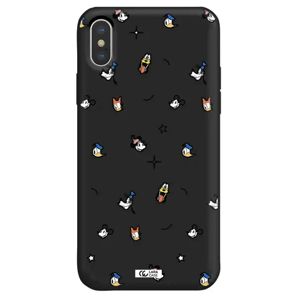 disney face pattern Apple iPhone X Silicone black Case